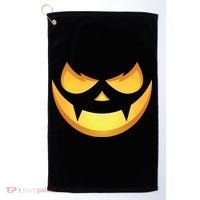 Spooky Halloween Jack O Lantern Glowing Pumpkin Face Costume Golf Towel thumb 0