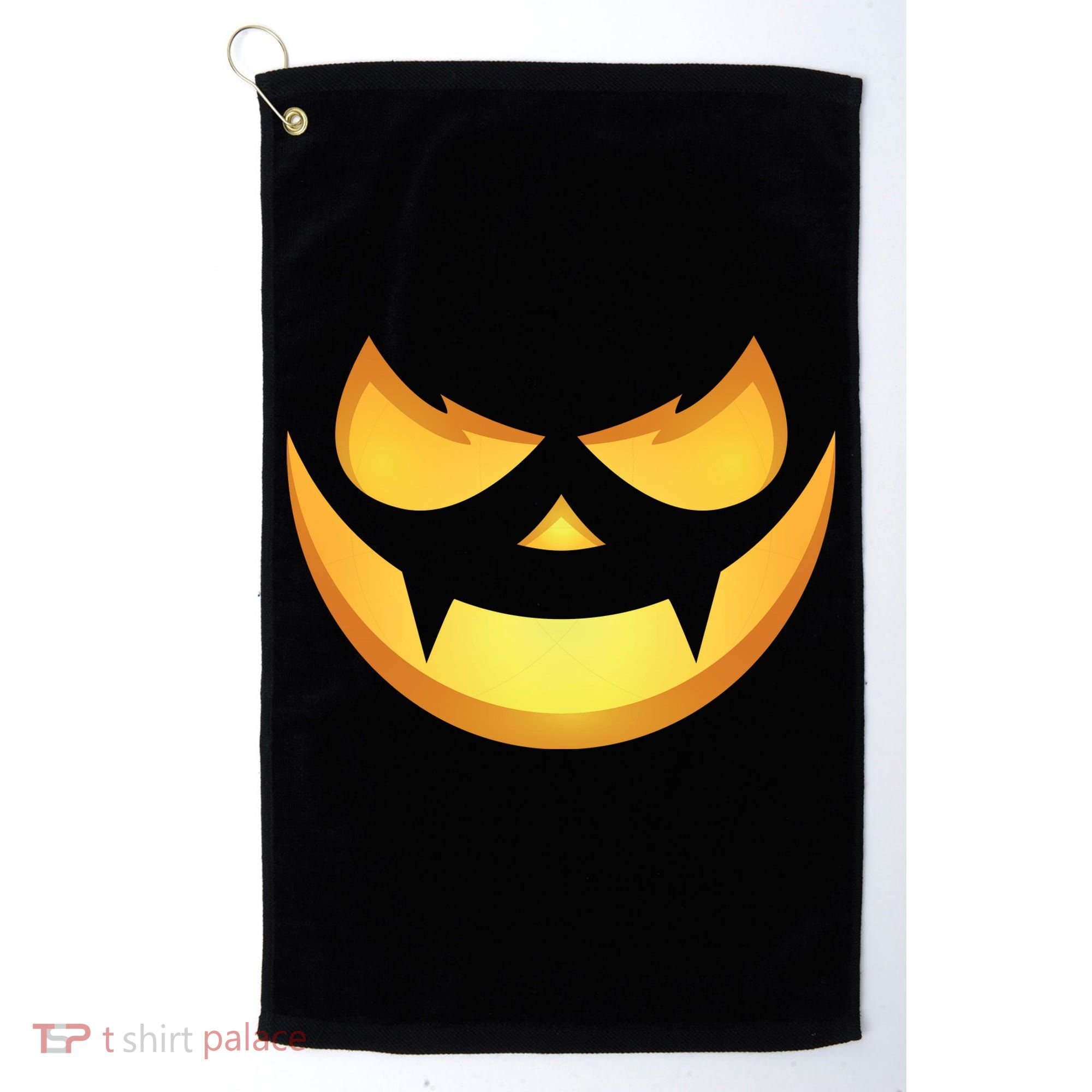 Spooky Halloween Jack O Lantern Glowing Pumpkin Face Costume Golf Towel