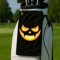 Spooky Halloween Jack O Lantern Glowing Pumpkin Face Costume Golf Towel thumb 2
