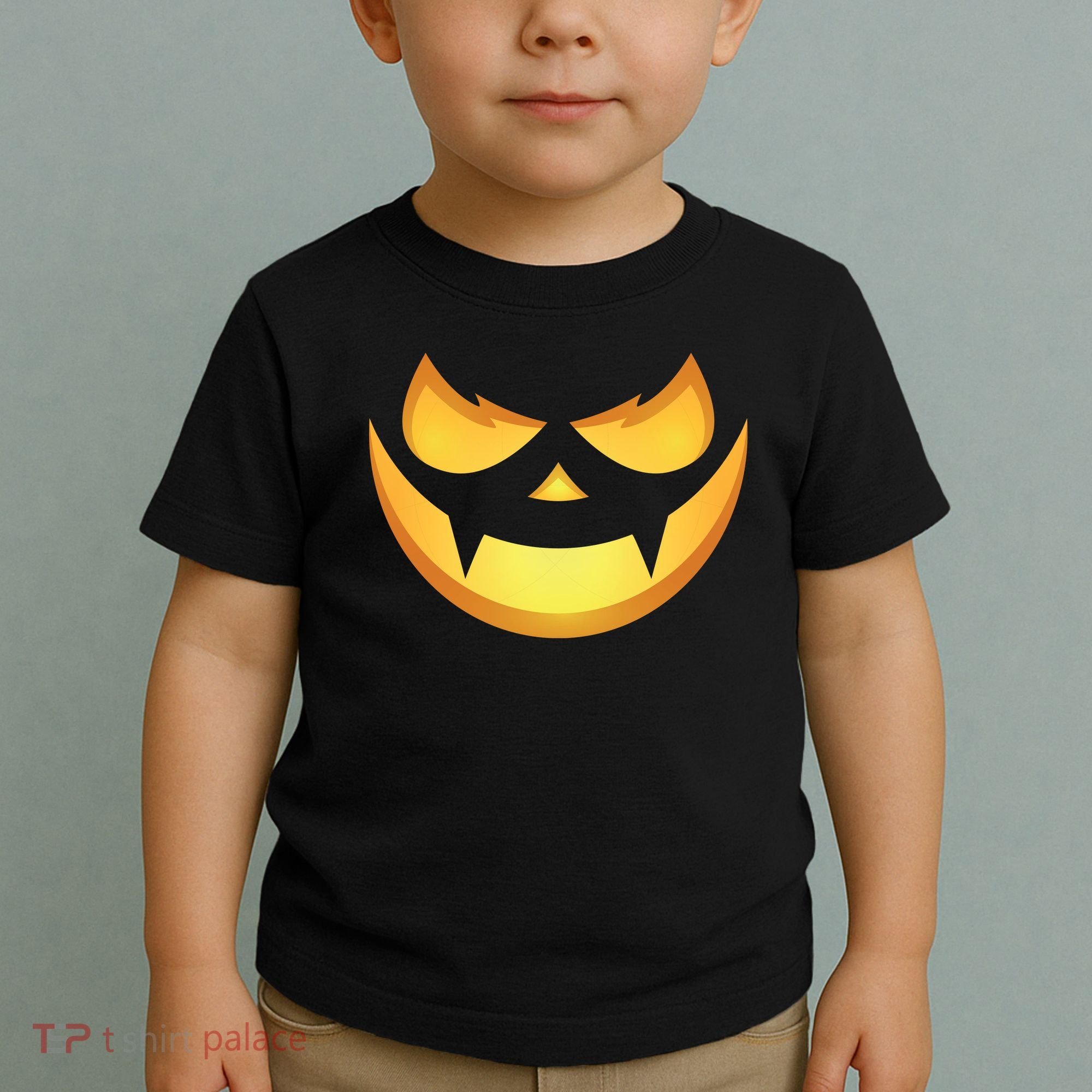 Spooky Halloween Jack O Lantern Glowing Pumpkin Face Costume Toddler T-Shirt