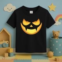 Spooky Halloween Jack O Lantern Glowing Pumpkin Face Costume Toddler T-Shirt thumb 3
