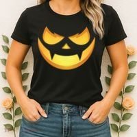 Spooky Halloween Jack O Lantern Glowing Pumpkin Face Costume Women's T-Shirt thumb 2