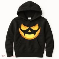 Spooky Halloween Jack O Lantern Glowing Pumpkin Face Costume Kids Hoodie thumb 0