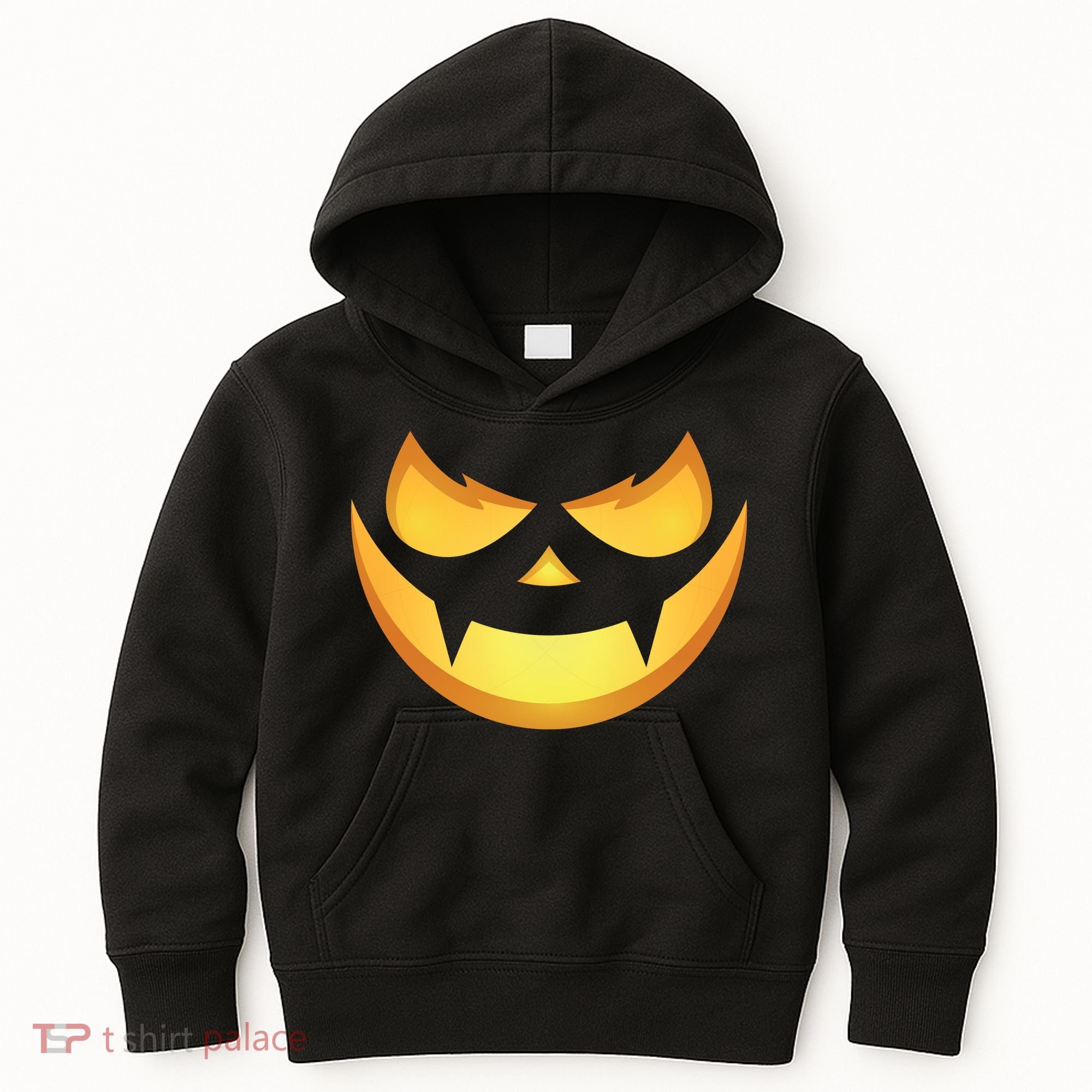 Spooky Halloween Jack O Lantern Glowing Pumpkin Face Costume Kids Hoodie