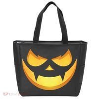 Spooky Halloween Jack O Lantern Glowing Pumpkin Face Costume Tote Bag thumb 0