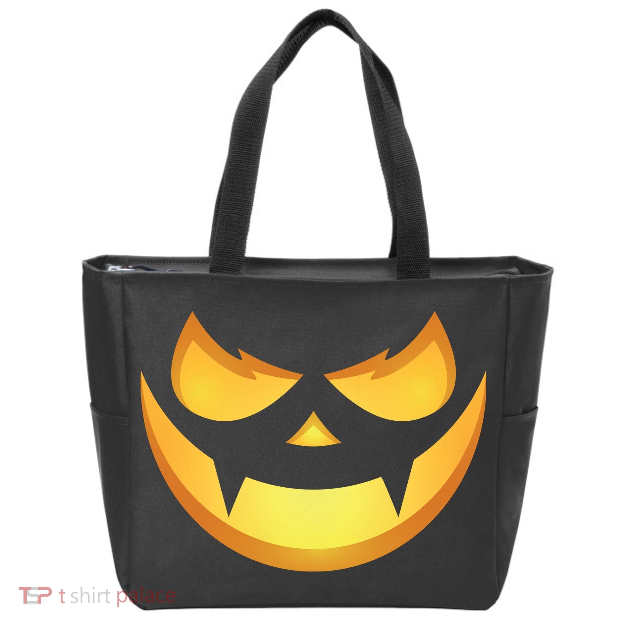 Spooky Halloween Jack O Lantern Glowing Pumpkin Face Costume Tote Bag