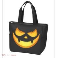 Spooky Halloween Jack O Lantern Glowing Pumpkin Face Costume Tote Bag thumb 3