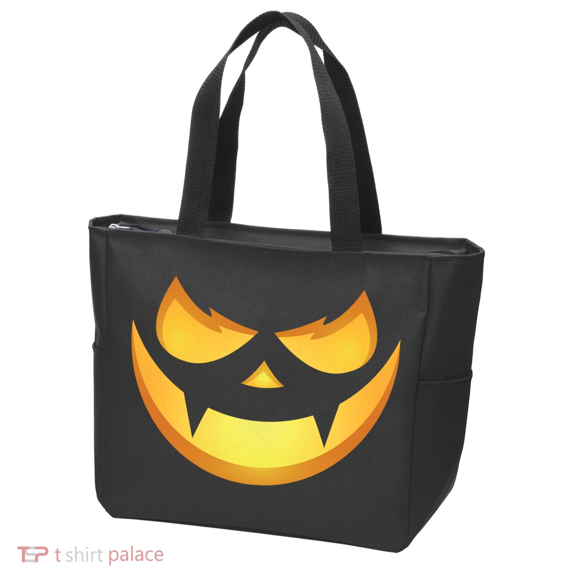 Spooky Halloween Jack O Lantern Glowing Pumpkin Face Costume Tote Bag