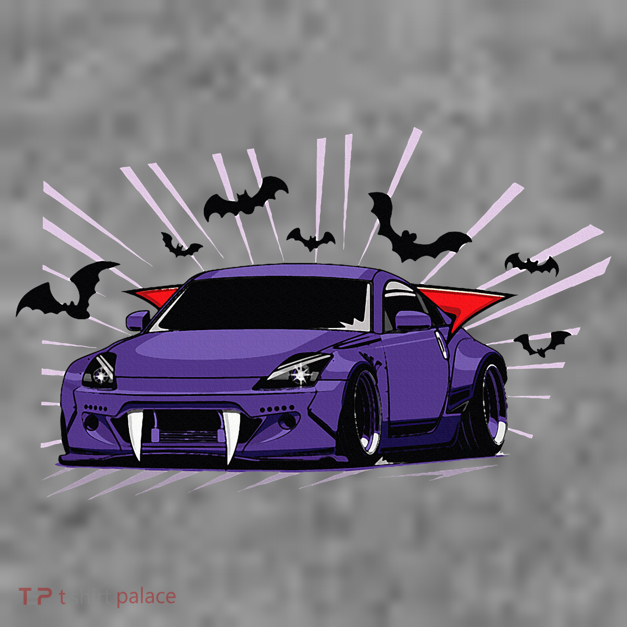 Spooky Halloween Jdm 350z Z33 Vampire Drift Car Illustrated Toddler Hoodie