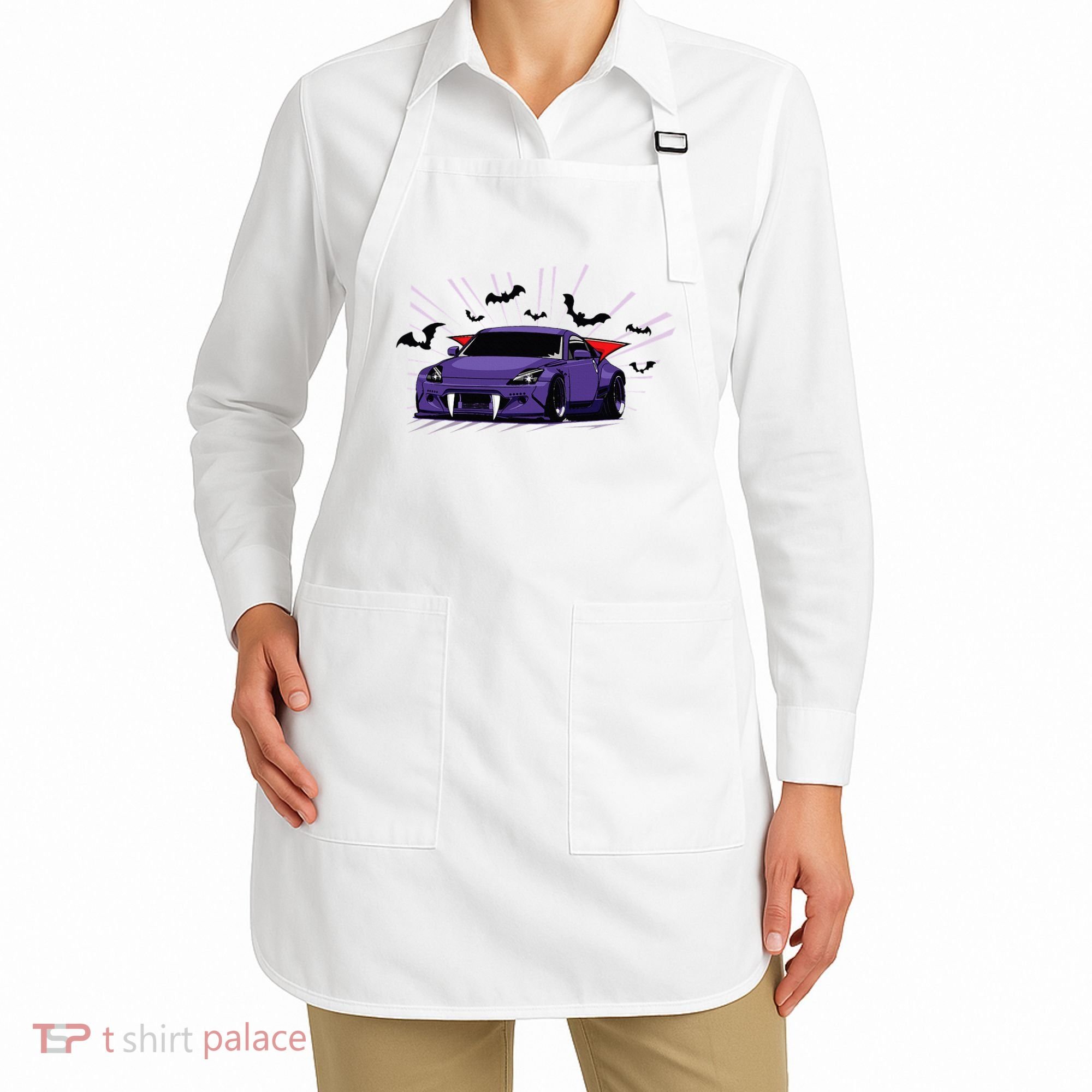 Spooky Halloween Jdm 350z Z33 Vampire Drift Car Illustrated Apron
