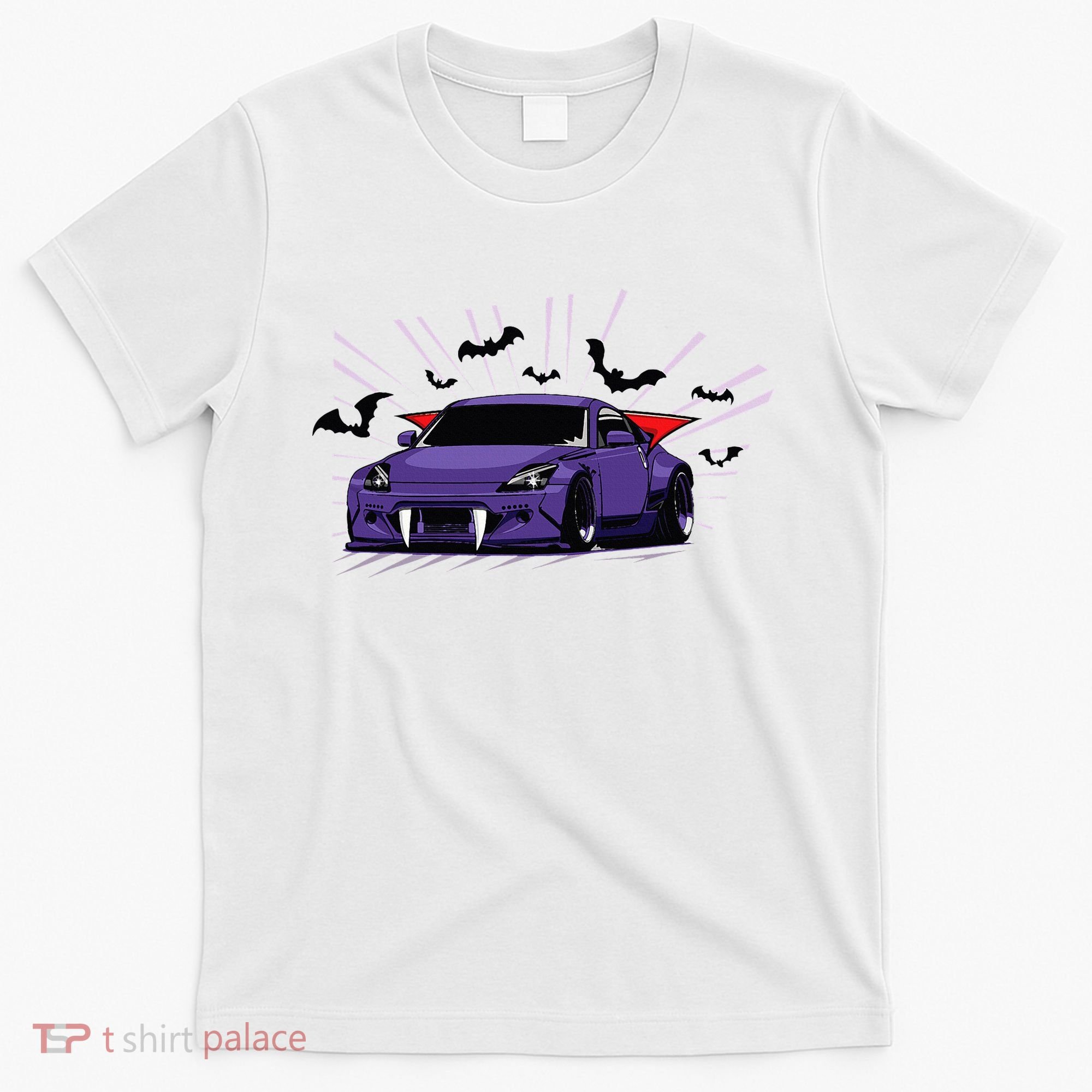 Spooky Halloween Jdm 350z Z33 Vampire Drift Car Illustrated T-Shirt
