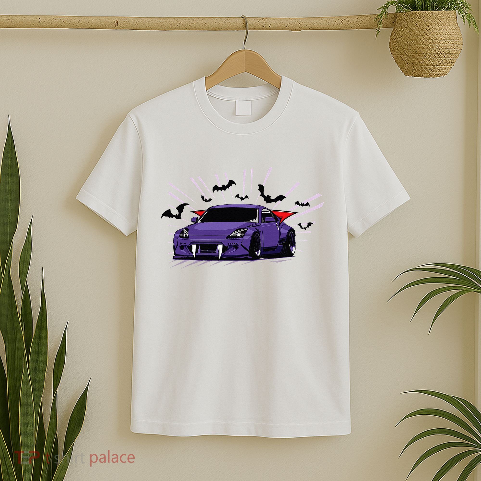 Spooky Halloween Jdm 350z Z33 Vampire Drift Car Illustrated T-Shirt