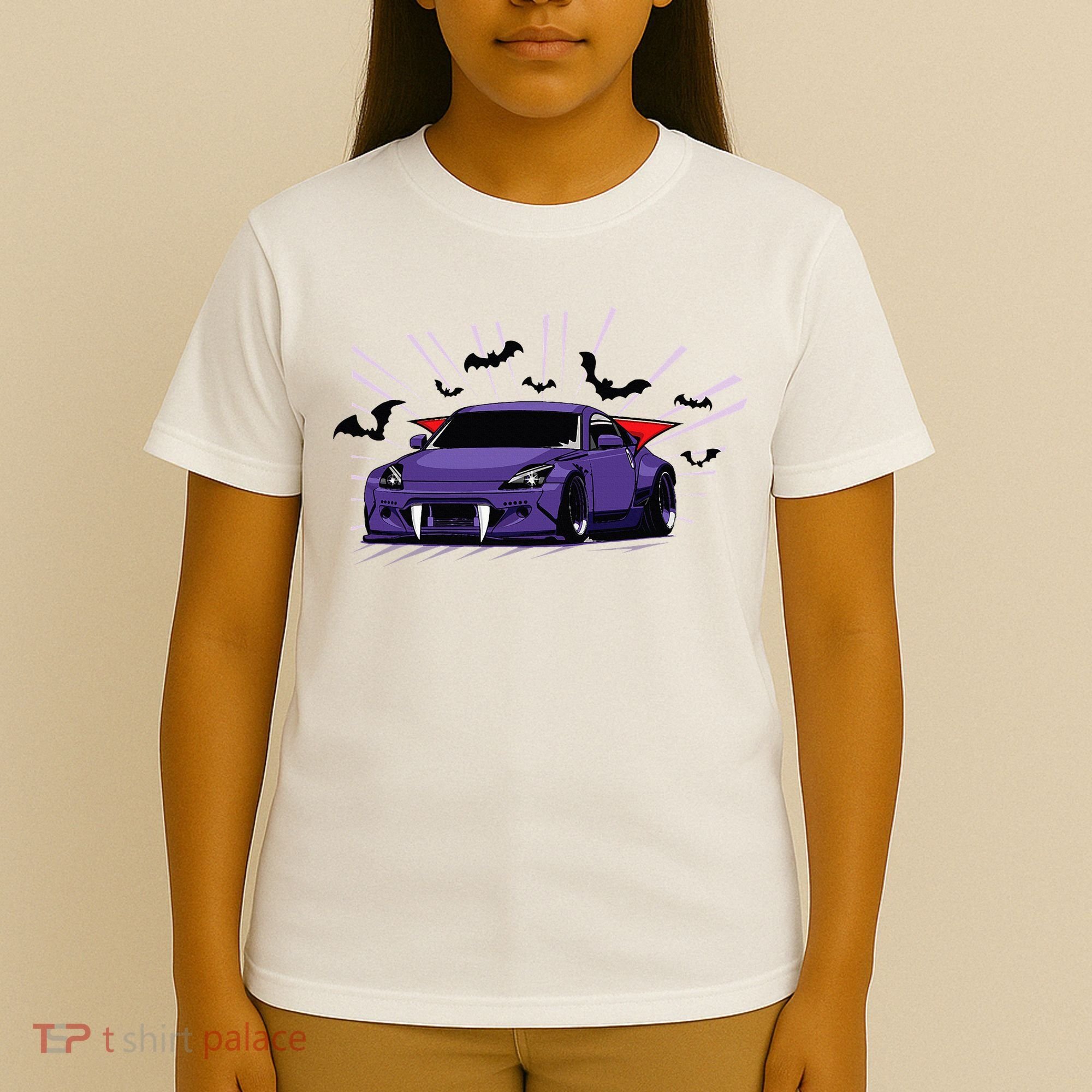 Spooky Halloween Jdm 350z Z33 Vampire Drift Car Illustrated T-Shirt