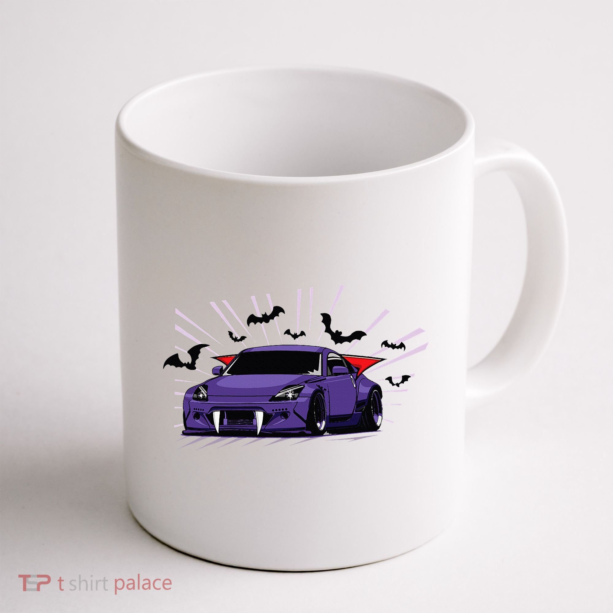 Spooky Halloween Jdm 350z Z33 Vampire Drift Car Illustrated Coffee Mug