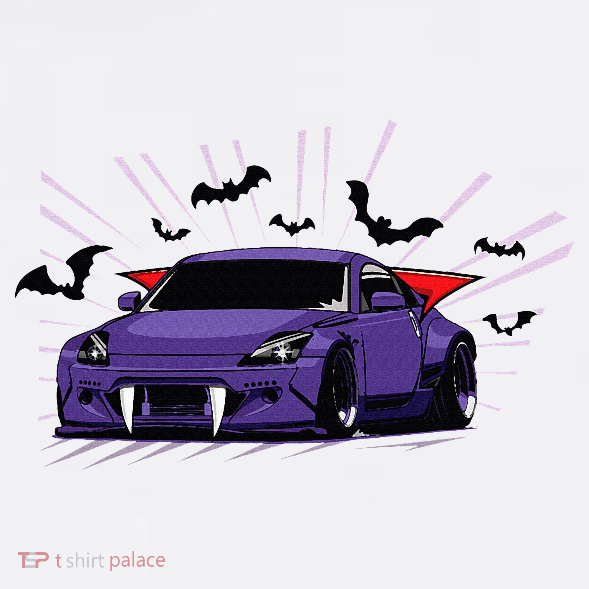 Spooky Halloween Jdm 350z Z33 Vampire Drift Car Illustrated Women's Hoodie