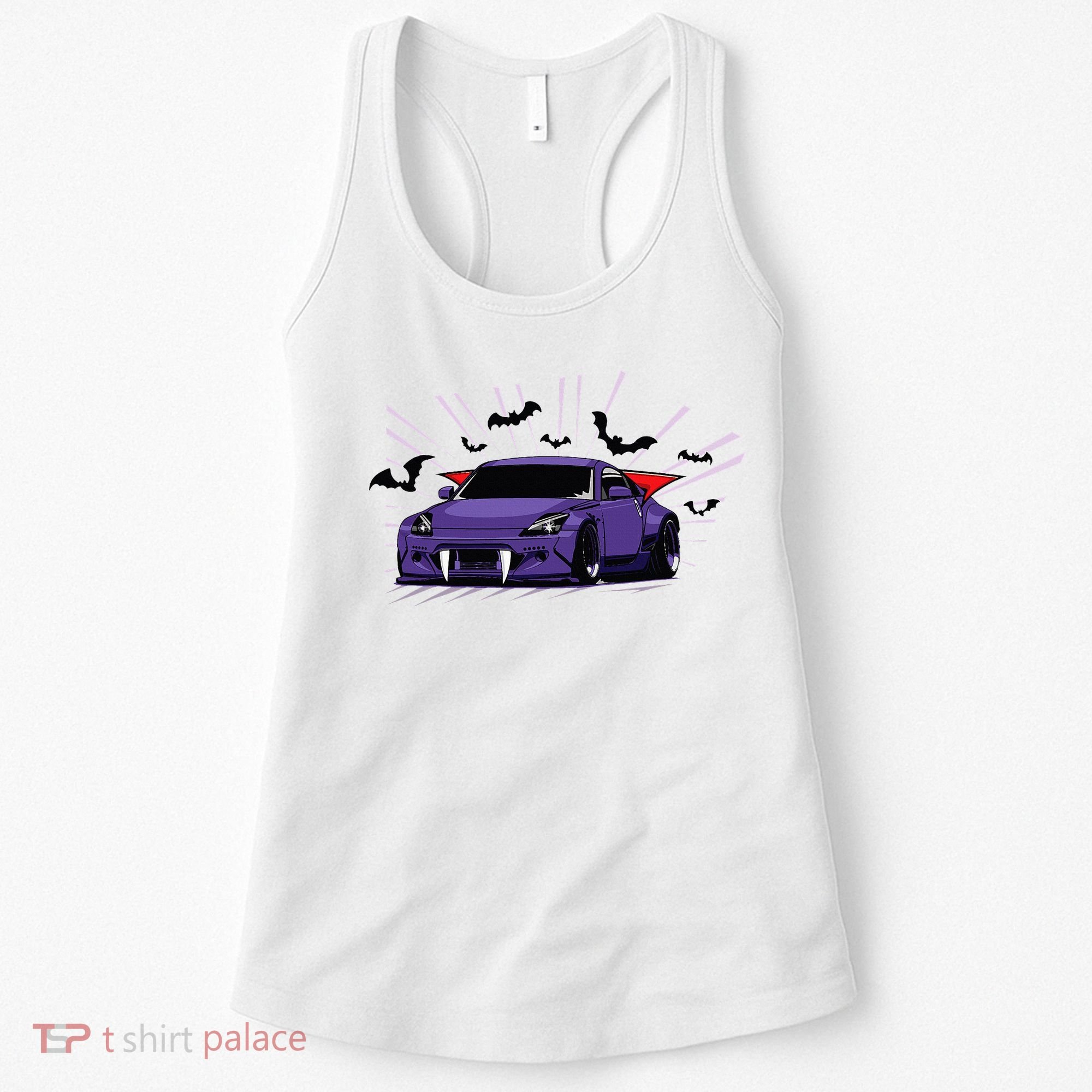 Spooky Halloween Jdm 350z Z33 Vampire Drift Car Illustrated Women's Tank Top