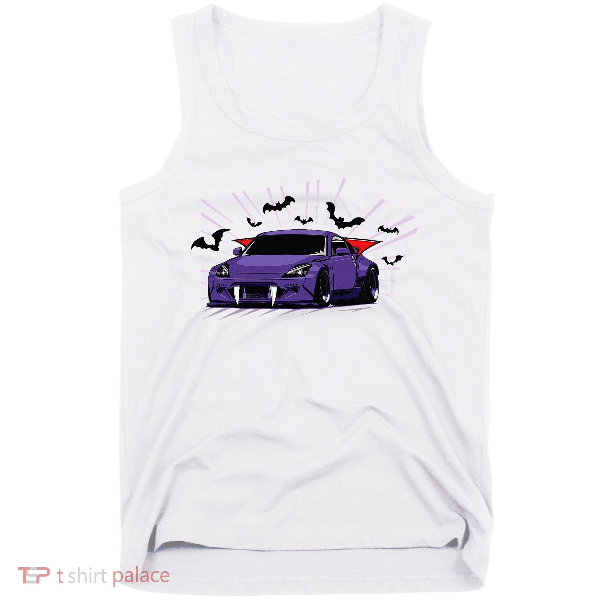 Spooky Halloween Jdm 350z Z33 Vampire Drift Car Illustrated Tank Top