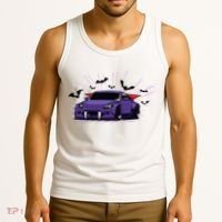 Spooky Halloween Jdm 350z Z33 Vampire Drift Car Illustrated Tank Top thumb 3