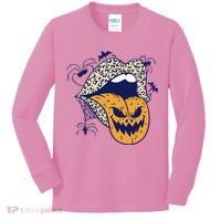 Spooky Halloween Lips Kids Long Sleeve Shirt thumb 0