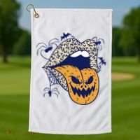 Spooky Halloween Lips Golf Towel thumb 1