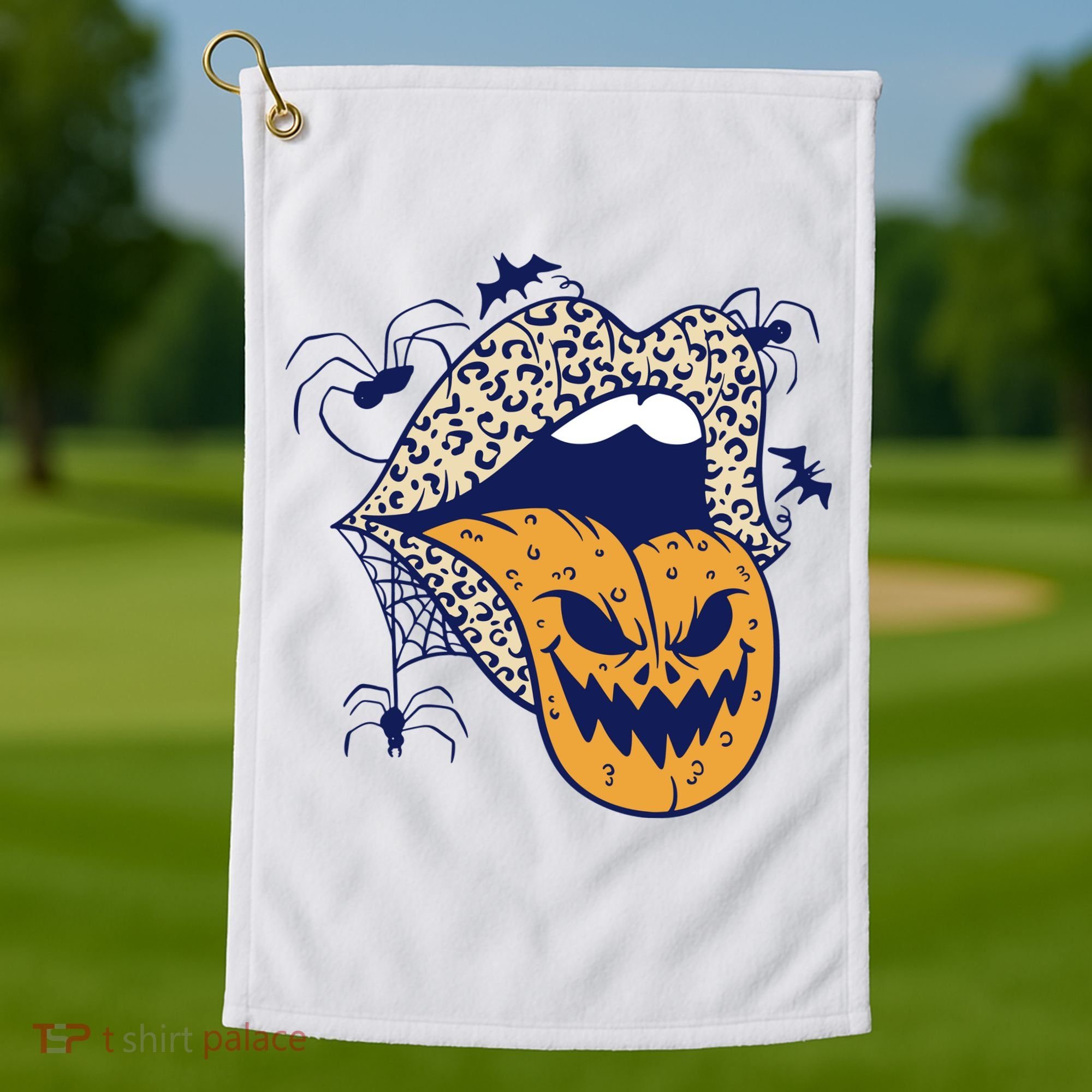 Spooky Halloween Lips Golf Towel