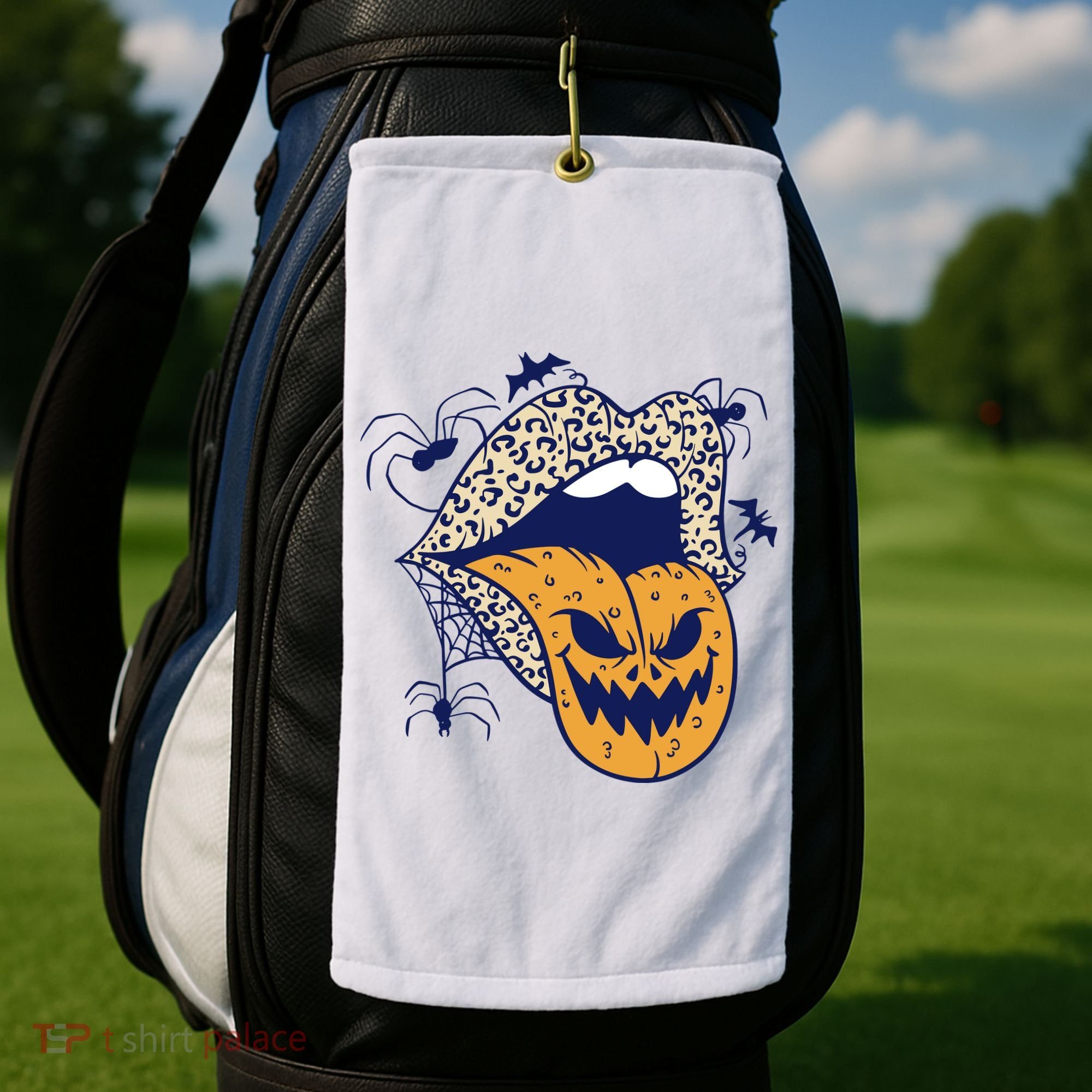 Spooky Halloween Lips Golf Towel