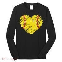 Softball Heart Lover Sporty Sport Long Sleeve Shirt thumb 0
