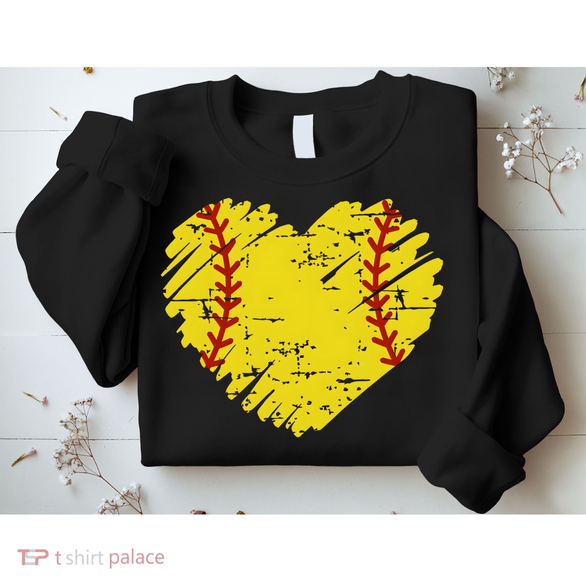 Softball Heart Lover Sporty Sport Sweatshirt
