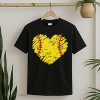 Softball Heart Lover Sporty Sport T-Shirt thumb 2