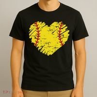 Softball Heart Lover Sporty Sport T-Shirt thumb 3
