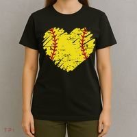Softball Heart Lover Sporty Sport T-Shirt thumb 4
