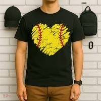 Softball Heart Lover Sporty Sport T-Shirt thumb 6