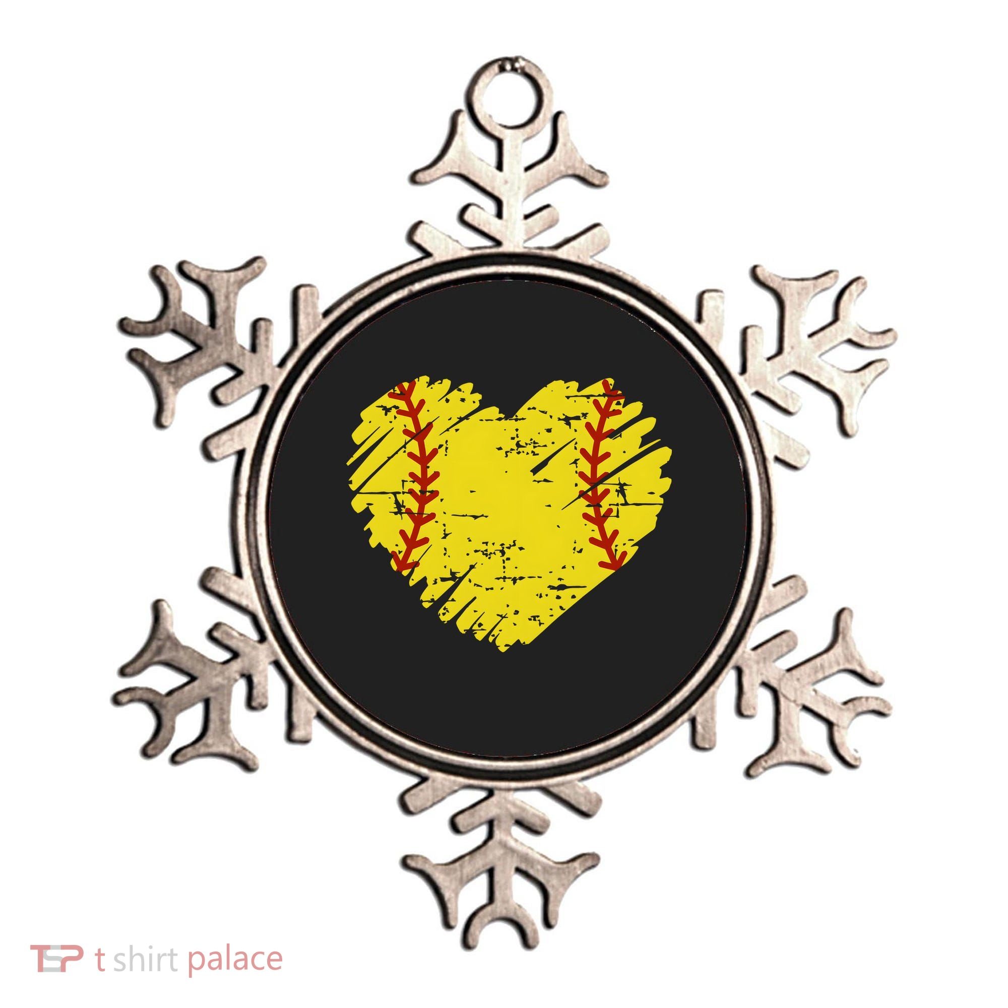 Softball Heart Lover Sporty Sport Ornament