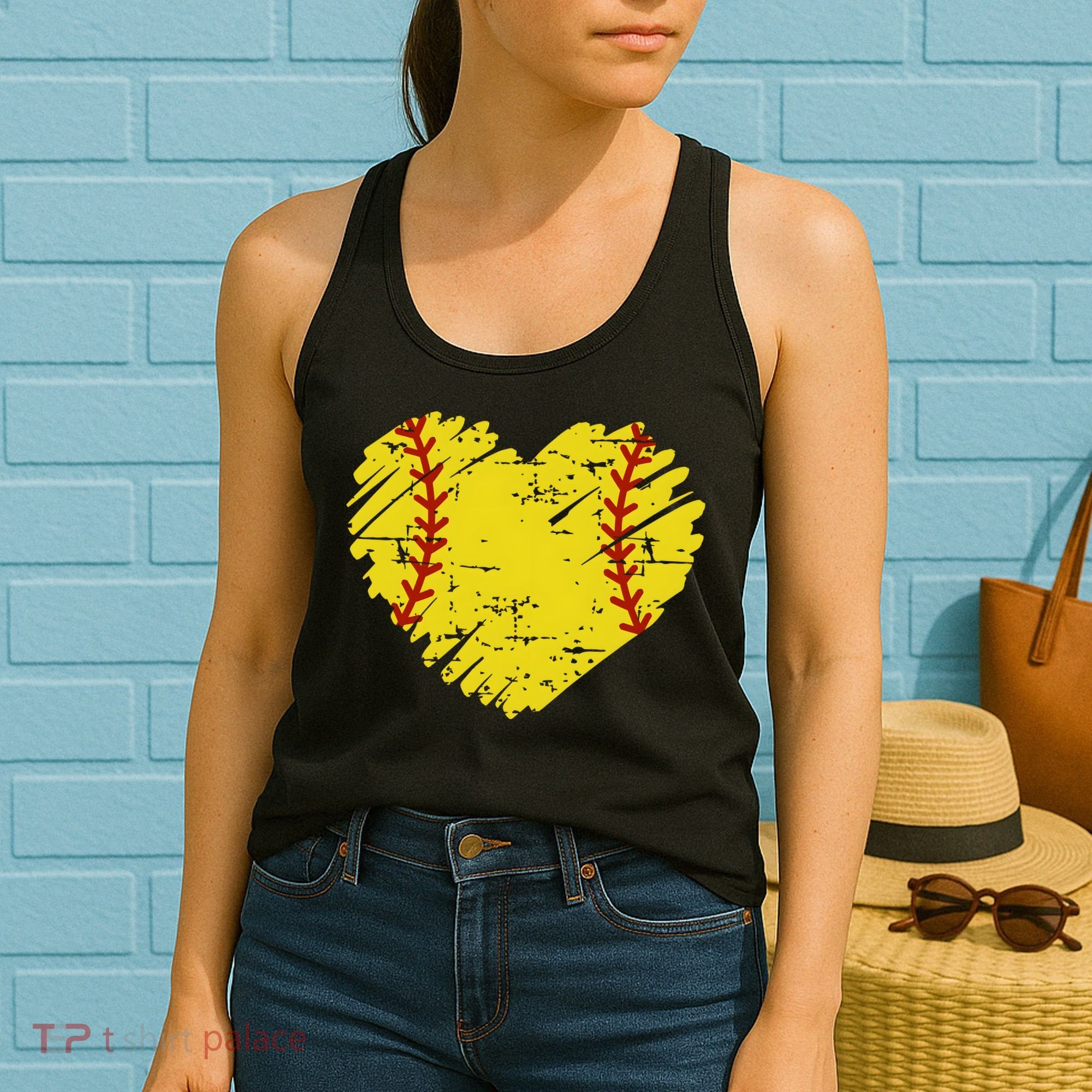 Softball Heart Lover Sporty Sport Women's Tank Top
