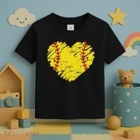 Softball Heart Lover Sporty Sport Toddler T-Shirt thumb 3