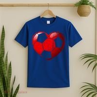 Soccer Heart Love Valentines Day Sport Player Boy Girls Cute Gift T-Shirt thumb 2