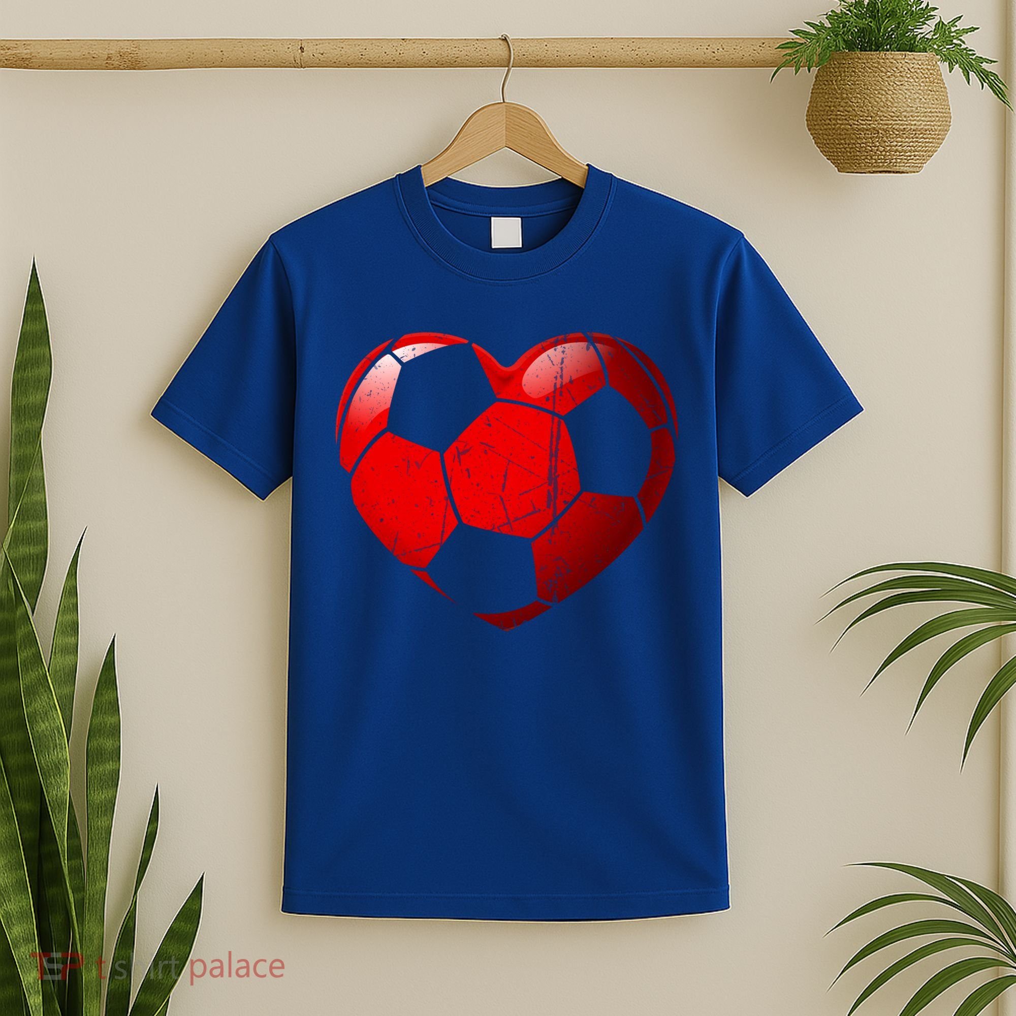 Soccer Heart Love Valentines Day Sport Player Boy Girls Cute Gift T-Shirt