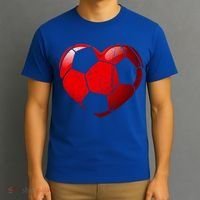Soccer Heart Love Valentines Day Sport Player Boy Girls Cute Gift T-Shirt thumb 3