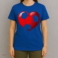 Soccer Heart Love Valentines Day Sport Player Boy Girls Cute Gift T-Shirt thumb 4