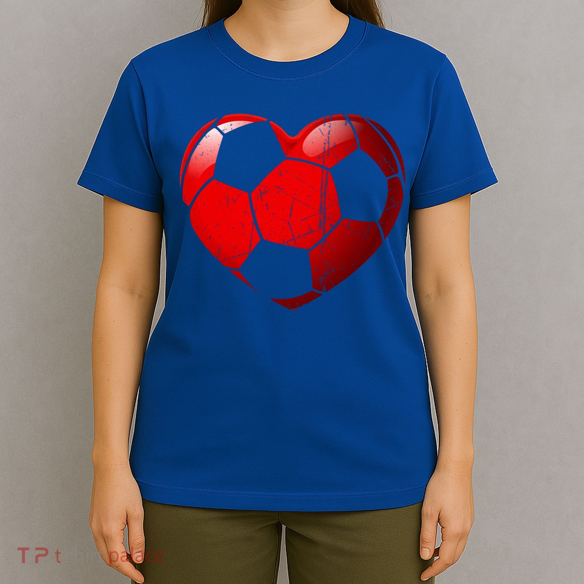 Soccer Heart Love Valentines Day Sport Player Boy Girls Cute Gift T-Shirt