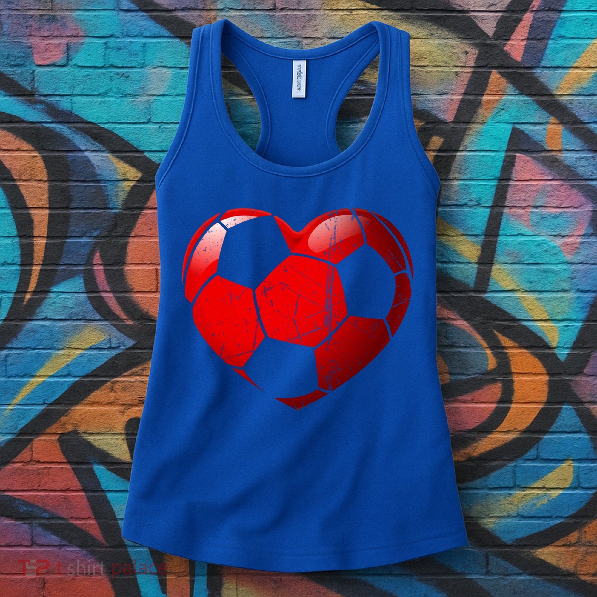 Soccer Heart Love Valentines Day Sport Player Boy Girls Cute Gift Women's Tank Top