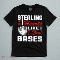 Stealing Hearts Like I Steal Bases Baseball Valentine's Day T-Shirt thumb 5