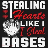 Stealing Hearts Like I Steal Bases Baseball Valentine's Day Bucket Hat thumb 4