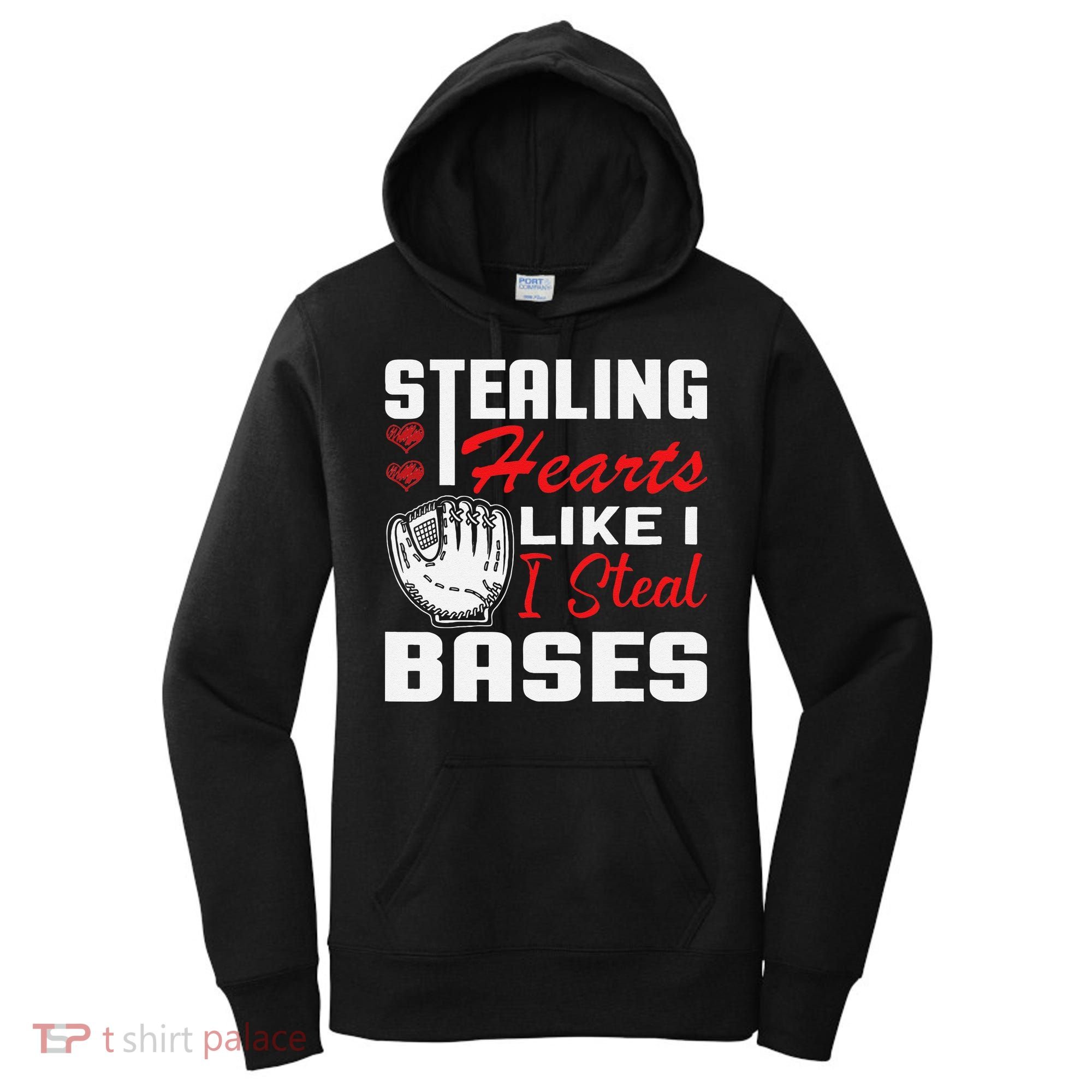 Stealing Hearts Like I Steal Bases Baseball Valentine's Day Women's Hoodie