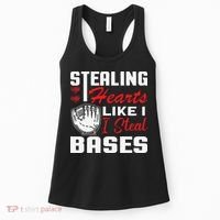 Stealing Hearts Like I Steal Bases Baseball Valentine's Day Women's Tank Top thumb 0