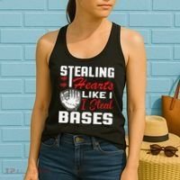 Stealing Hearts Like I Steal Bases Baseball Valentine's Day Women's Tank Top thumb 2
