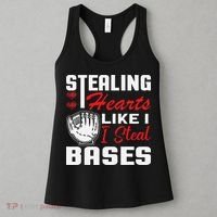 Stealing Hearts Like I Steal Bases Baseball Valentine's Day Women's Tank Top thumb 3