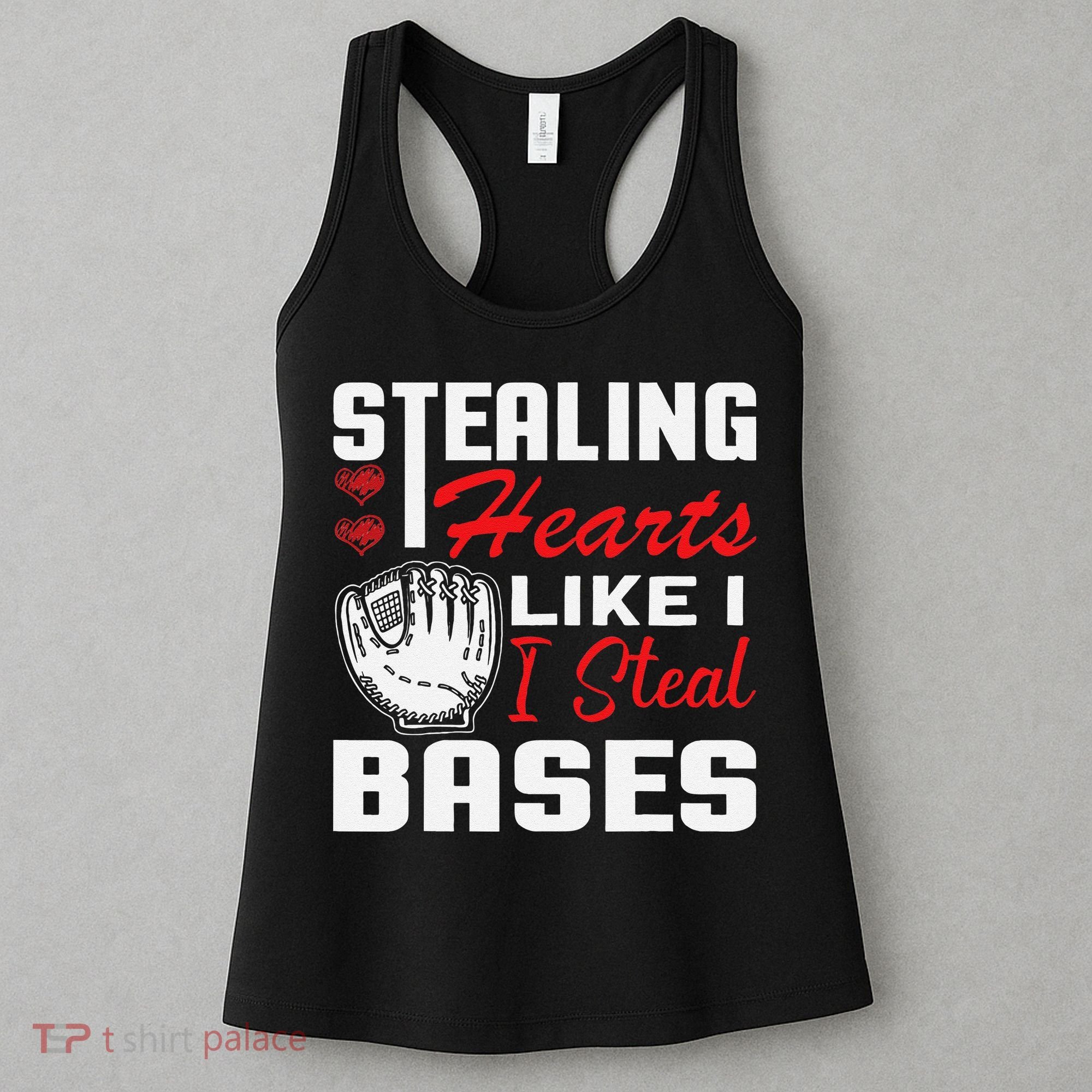 Stealing Hearts Like I Steal Bases Baseball Valentine's Day Women's Tank Top