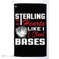 Stealing Hearts Like I Steal Bases Baseball Valentine's Day Golf Towel thumb 0