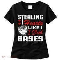 Stealing Hearts Like I Steal Bases Baseball Valentine's Day Women's T-Shirt thumb 0